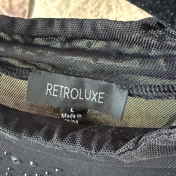 Black Sheer Rhinestone Top - Picture 3 of 6